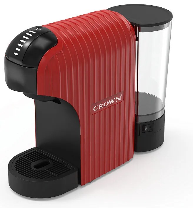 Μηχανή εσπρέσο 7σε1 Crown CCM-1532R, 20 bar, 0,9 l, 7 προσαρμογείς, ενδείξεις LED, έλεγχος μήκους καφέ, κόκκινο/μαύρο