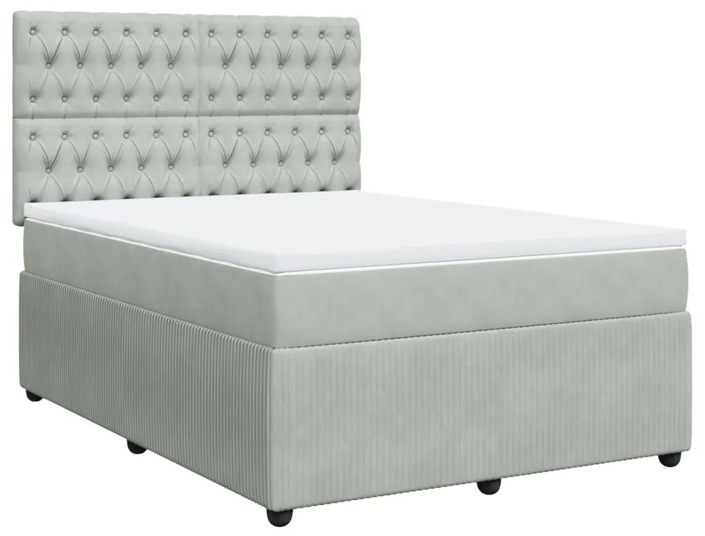 ΚΡΕΒΑΤΙ BOXSPRING ΜΕ ΣΤΡΩΜΑ ΑΝΟΙΧΤΟ ΓΚΡΙ 140X190 ΕΚ. ΒΕΛΟΥΔΙΝΟ 3292340