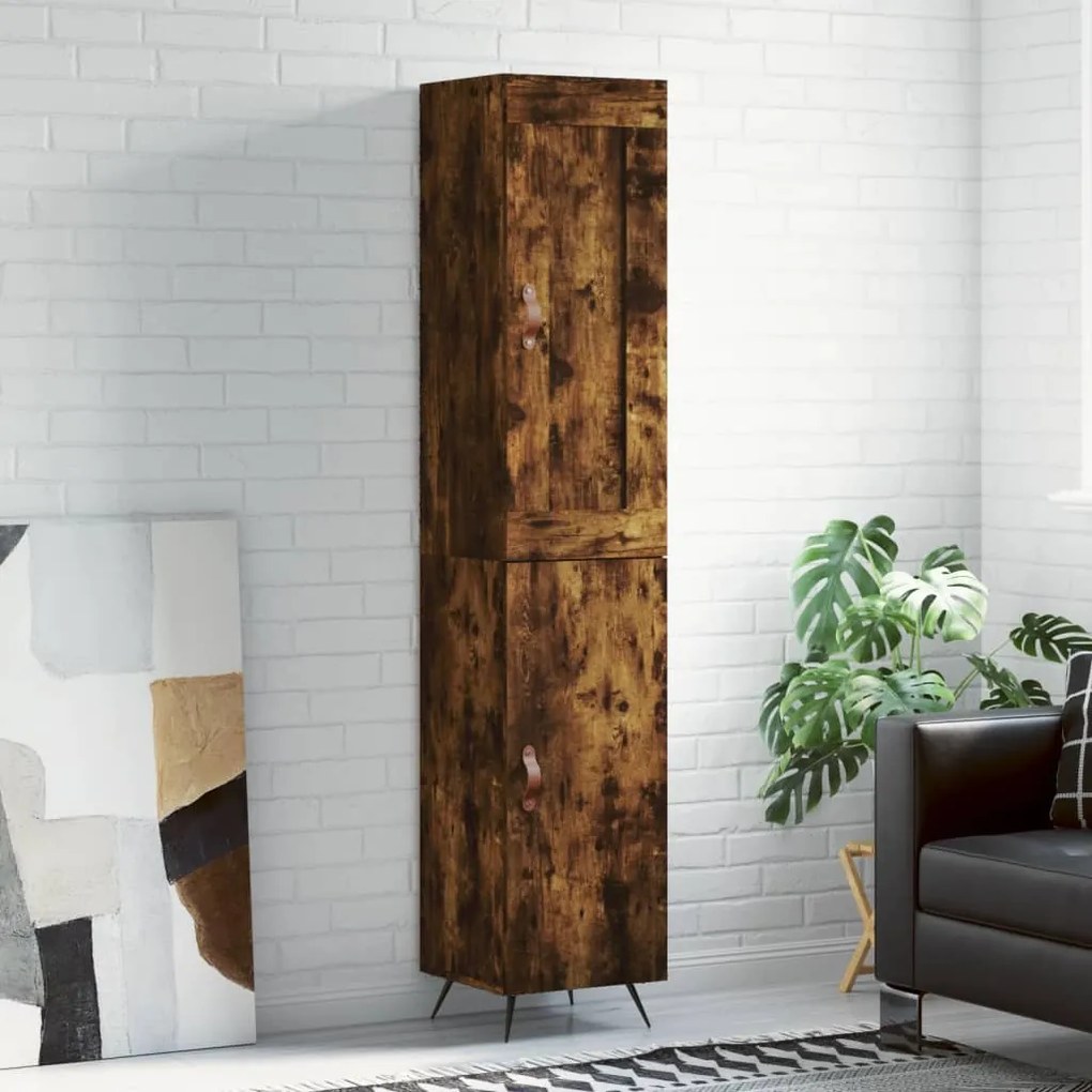 vidaXL Ντουλάπι Καπνιστή δρυς 34,5x34x180 εκ. από Επεξεργασμένο Ξύλο