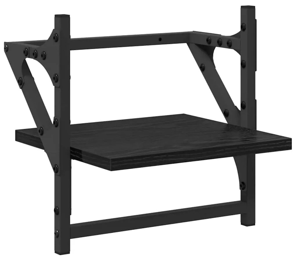 vidaXL Σετ ραφιών τοίχου με ράφι 6 pcs Μαύρη Οξυά 100 x 25 x 30 cm