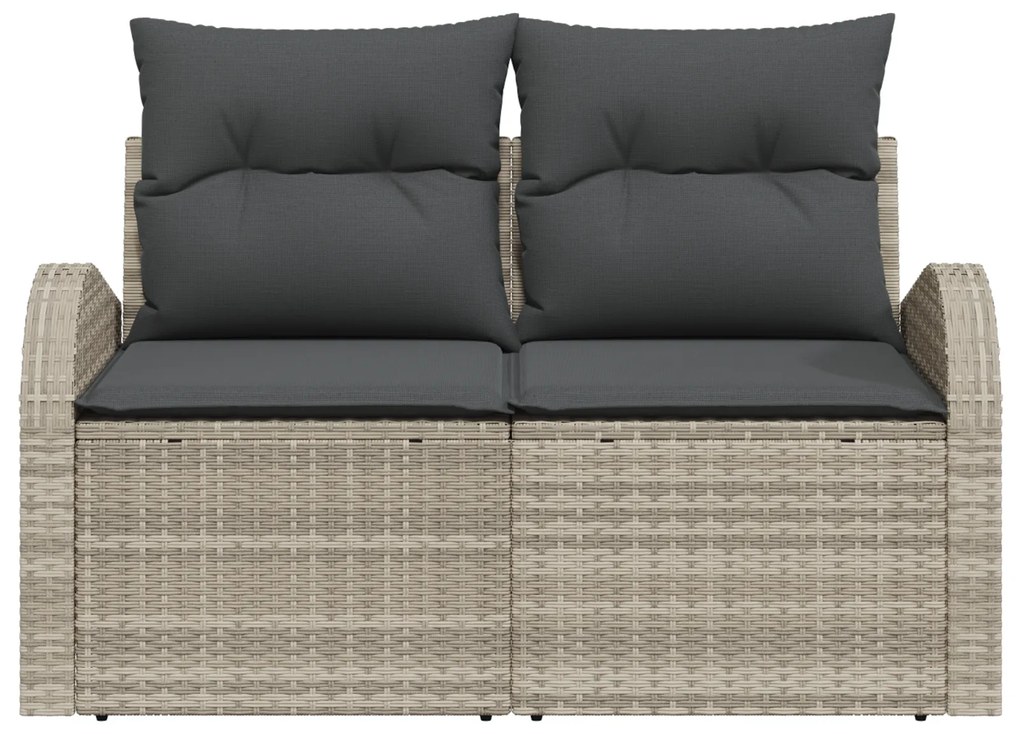 vidaXL Καναπές Κήπου Ανοιχτό γκρι 124 x 62 x 69cm συνθετικό ρατάν