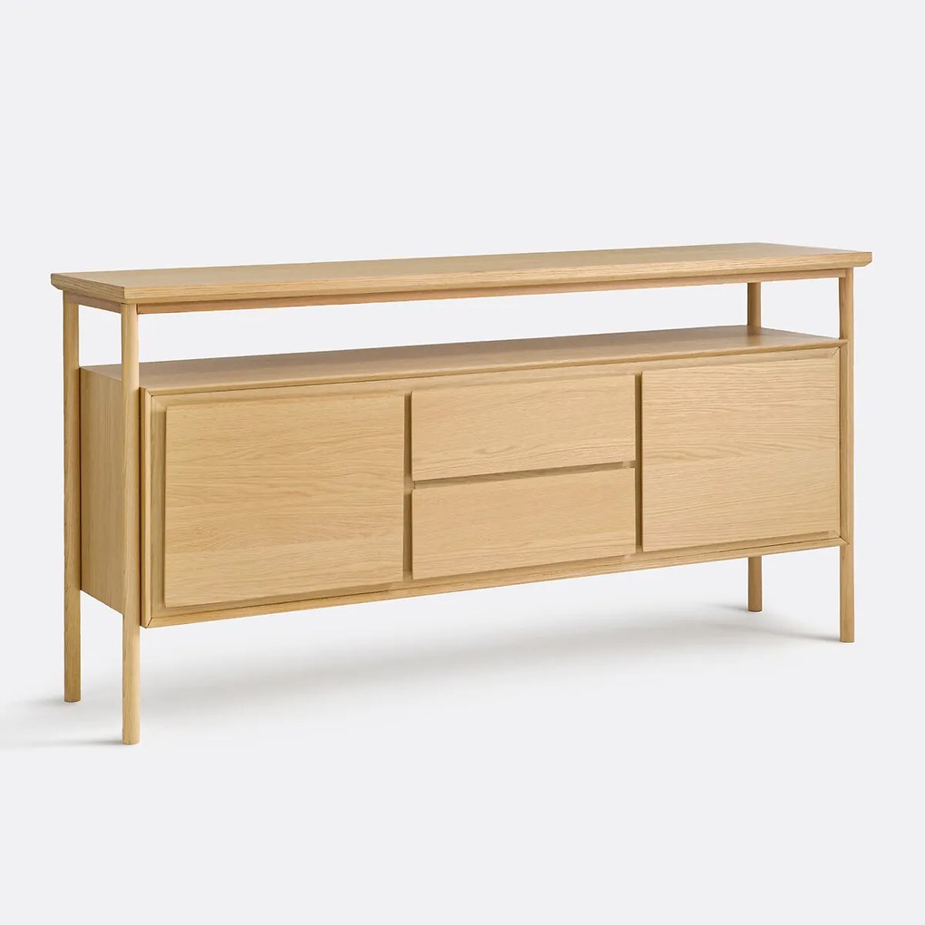 Μπουφές με 2 πόρτες, 2 συρτάρια, επένδυση δρυς, Elina