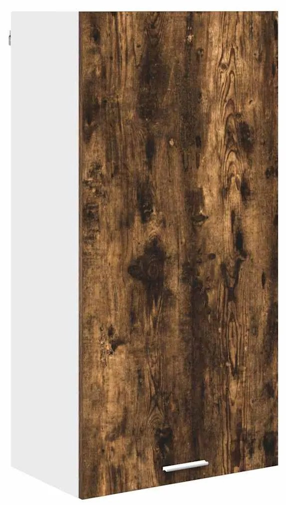 vidaXL Κρεμαστό ντουλάπι Καπνιστός Δρυς και Λευκό 50 x 31 x 100 εκ.