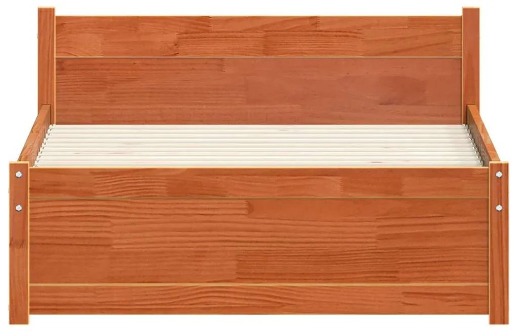 vidaXL Σκελετός Κρεβατιού Καφέ κεριού 90 x 190 cm Μασίφ ξύλο πεύκου