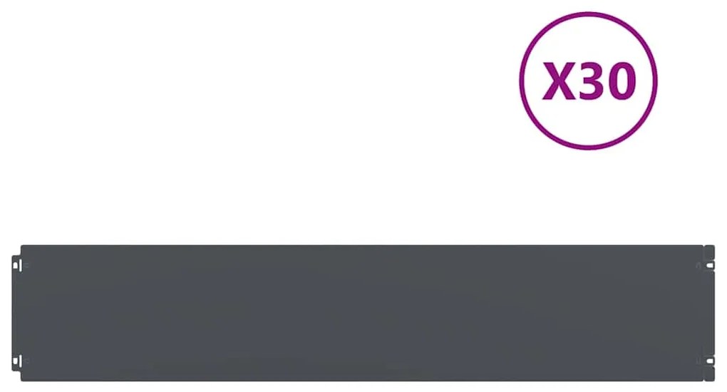 vidaXL Περιφράξεις γκαζόν 30 τεμάχια Ανθρακί από χάλυβα ψυχρής έλασης