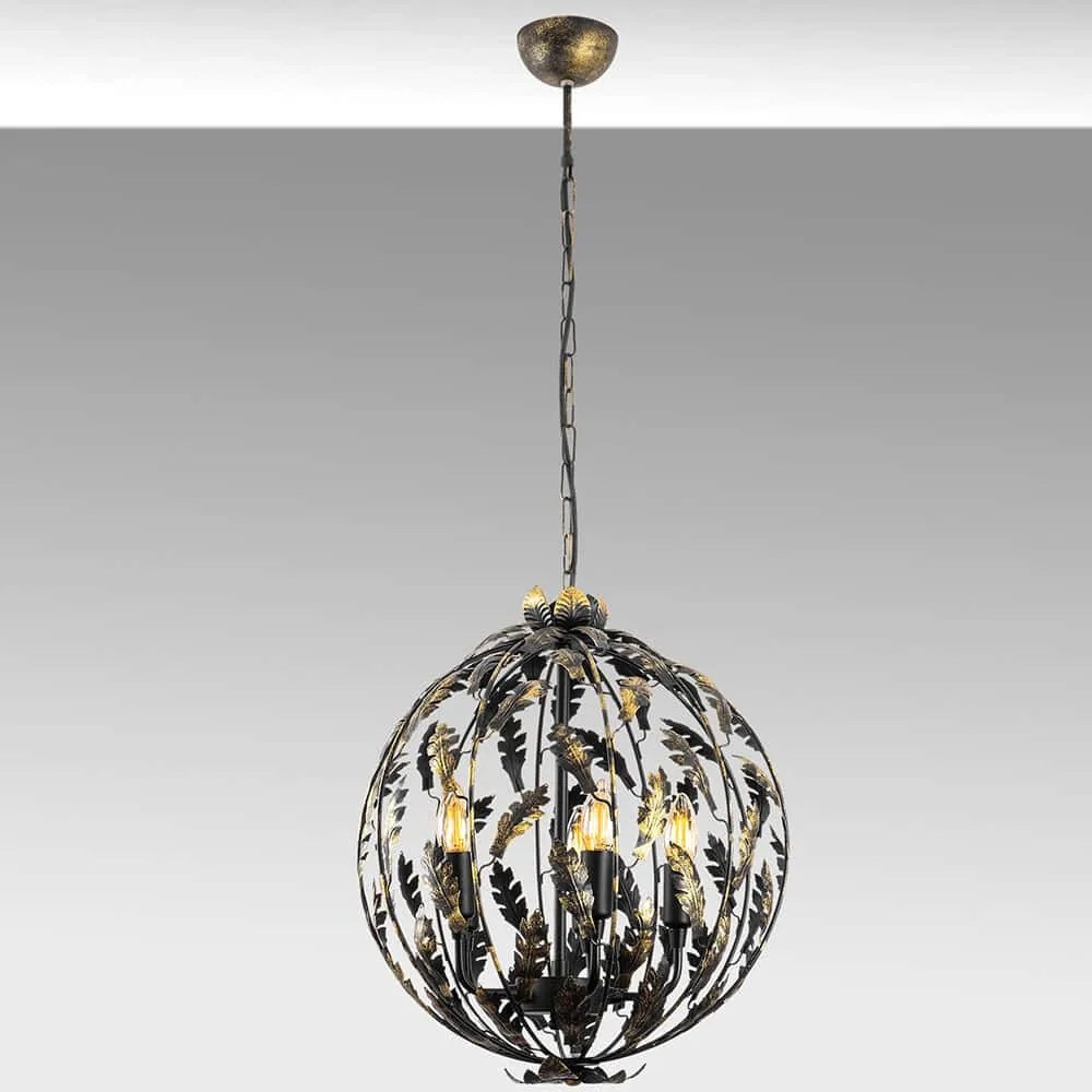 Φωτιστικό Οροφής Endustriyel 942FLG1294 41x41x156cm 5xE14 40W Black Opviq