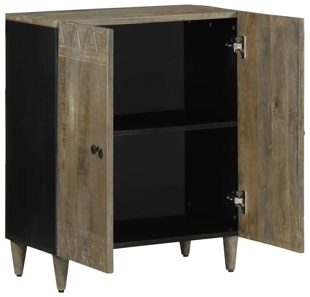 vidaXL Sideboard ανοιχτό γκρι 60x33,5x75 cm μασίφ ξύλο Mango