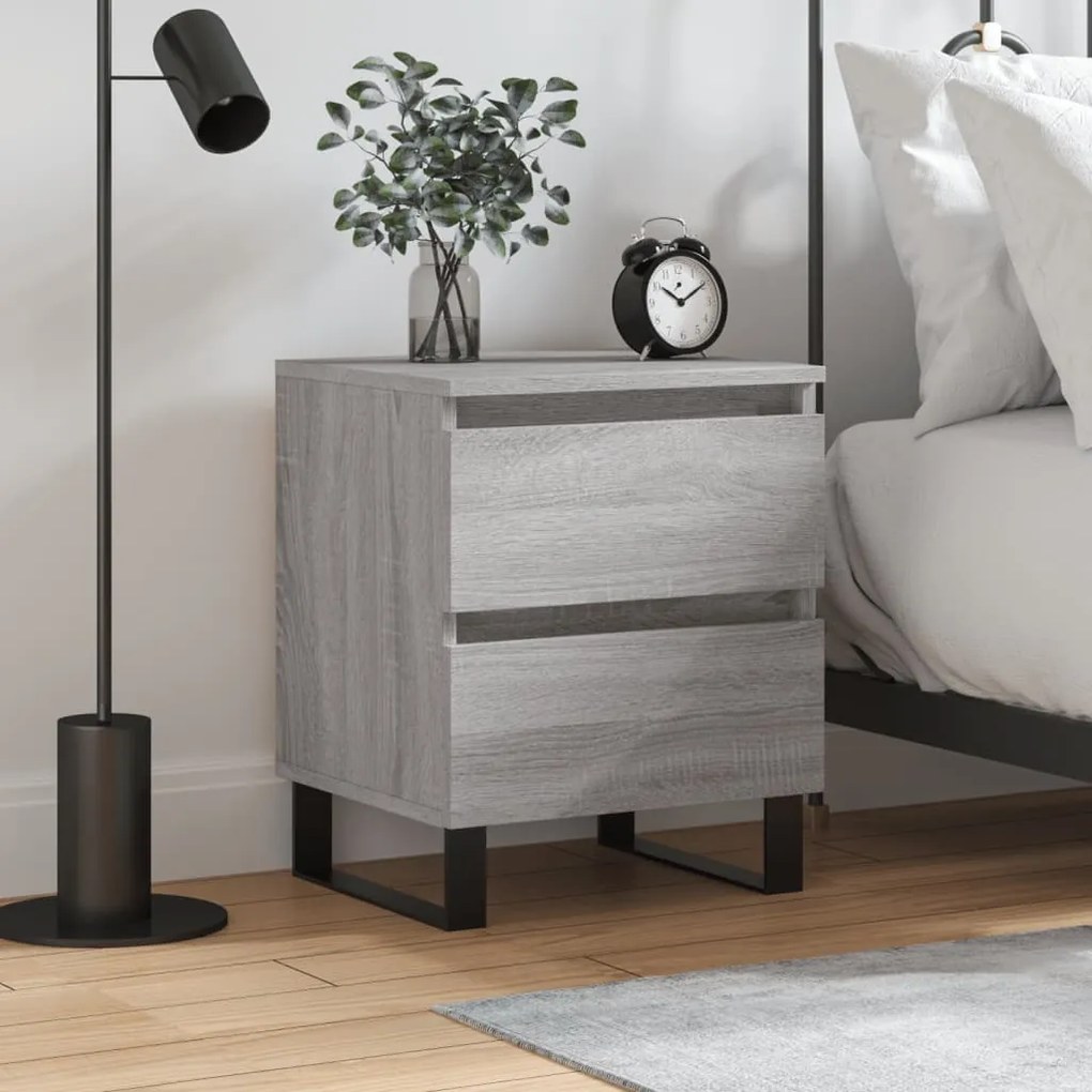 vidaXL Κομοδίνο Γκρι Sonoma 40 x 35 x 50 εκ. από Επεξεργασμένο Ξύλο