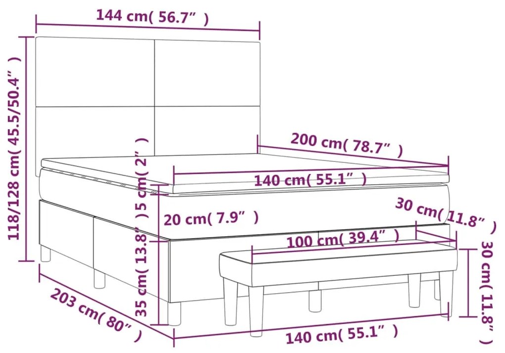 ΚΡΕΒΑΤΙ BOXSPRING ΜΕ ΣΤΡΩΜΑ ΜΑΥΡΟ 140X200ΕΚ.ΑΠΟ ΣΥΝΘΕΤΙΚΟ ΔΕΡΜΑ 3137545