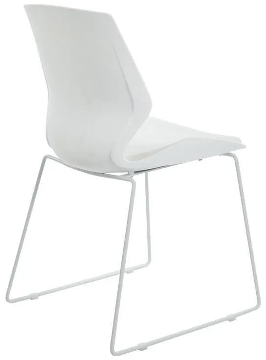 Καρέκλα γραφείου επισκέπτη Genuine PP λευκό - μπεζ μαξιλάρι 47x52x85 εκ. 47x52x85 εκ.