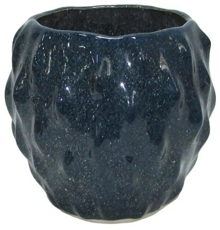 Βάζο Belinda 003-124-110 17x17x15cm Dark Blue Κεραμικό