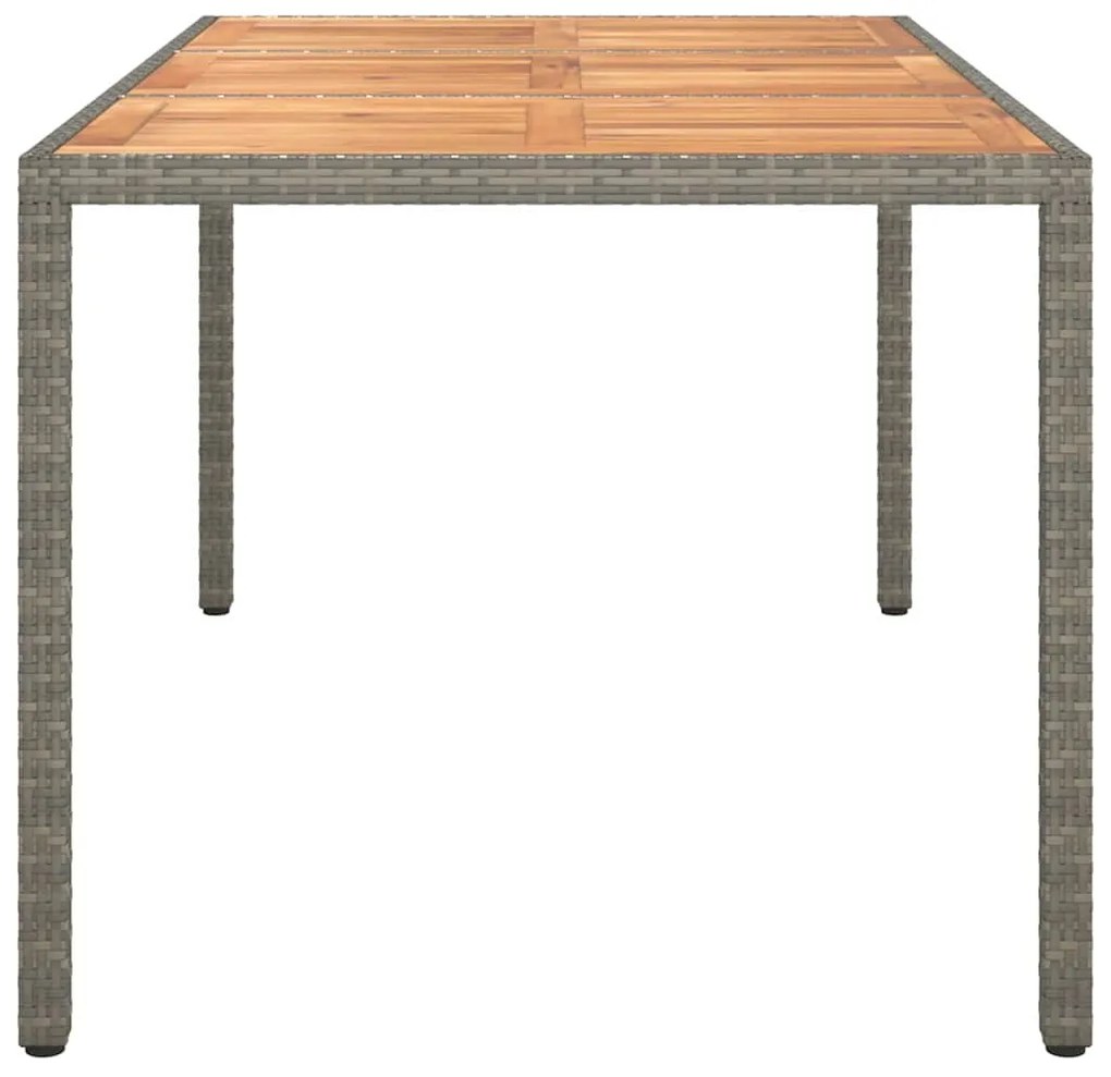 vidaXL Τραπέζι Κήπου για Φαγητό Γκρι 150 x 90 x 75 cm Πολυ ράταν