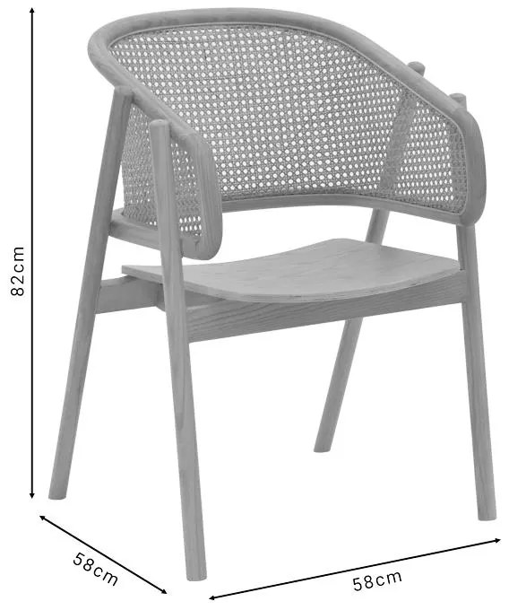 Πολυθρόνα Wenzy φυσικό μασίφ ξύλο toon 58x58x82εκ 58x58x82 εκ.