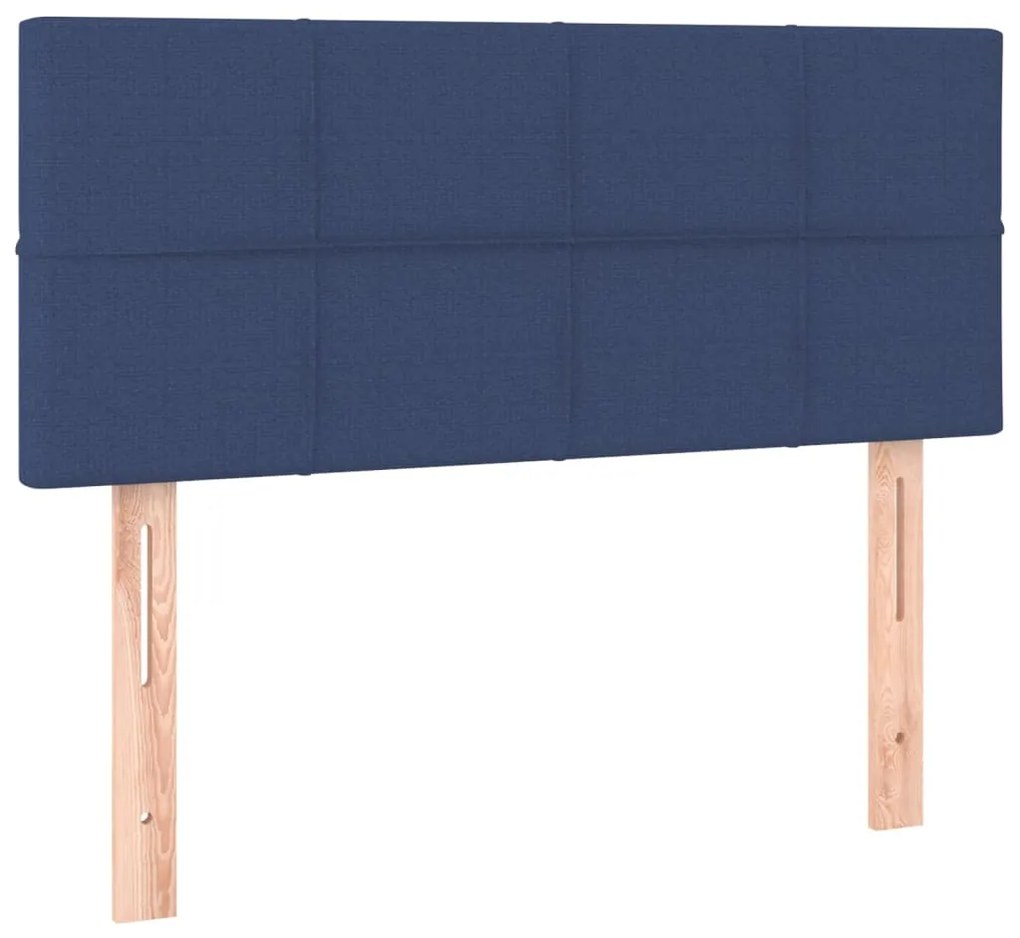 Κρεβάτι Boxspring με Στρώμα Μπλε 90x200 εκ.Υφασμάτινο 3126219