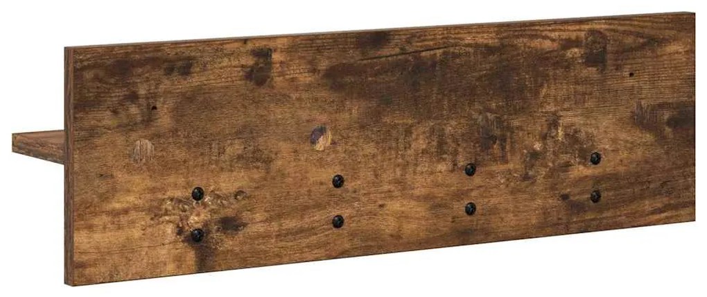 vidaXL Τοίχου Κρεμάστρα με ράφι Καπνιστή δρυς 60 x 10.5 x 18 εκ