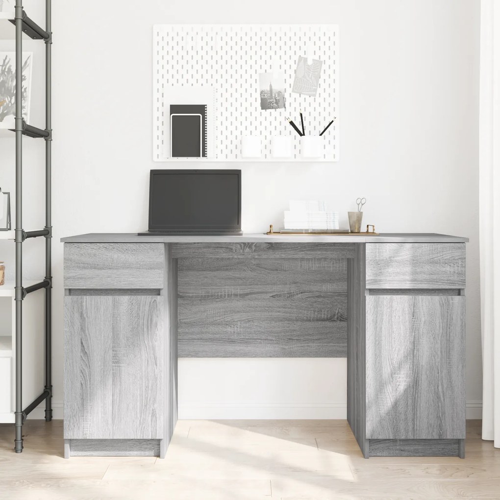 vidaXL γραφείο Γκρι Σονομά 140x49x76 εκ Επεξεργασμένο ξύλο
