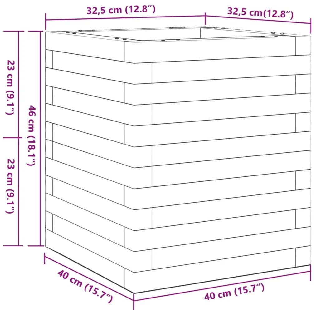 ΖΑΡΝΤΙΝΙΕΡΑ ΚΗΠΟΥ ΛΕΥΚΗ 40X40X46 ΕΚ. ΑΠΟ ΜΑΣΙΦ ΞΥΛΟ ΠΕΥΚΟΥ 3282400