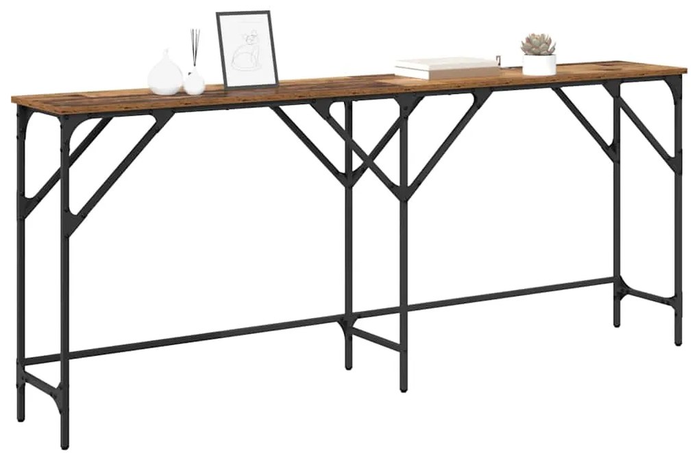 vidaXL Τραπέζι κονσόλας Παλαιό ξύλο 180 x 29 x 75 εκ