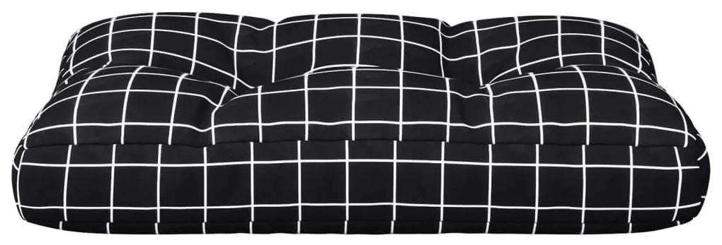 Μαξιλάρι Παλέτας Μαύρο Καρό 60 x 40 x 12 εκ. Υφασμάτινο - Πολύχρωμο