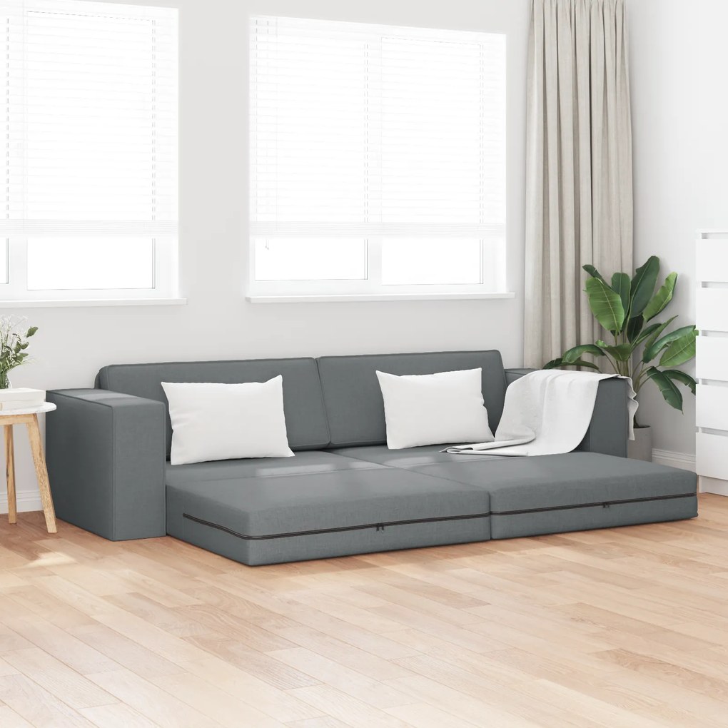 vidaXL Καναπές-Κρεβάτι 2 σε 1 Σκούρος Γκρι 245x150x60.5 cm Υφάσματα
