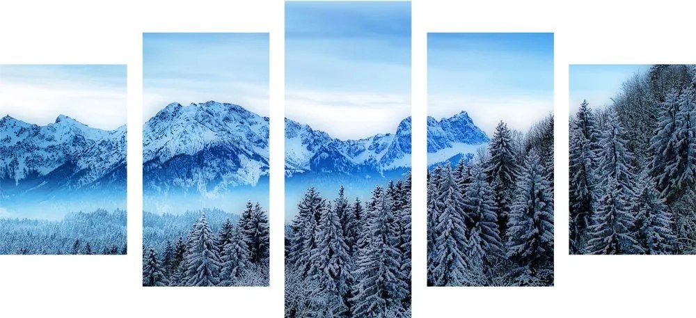 Εικόνα 5 μερών ενός παγωμένου βουνού