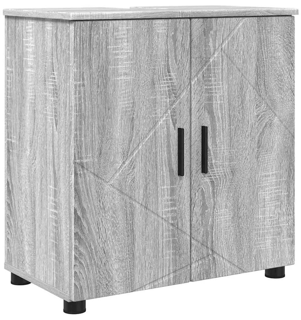 vidaXL Ντουλάπι Μπάνιου με αποθήκευση Γκρίζο Σονομα 61 x 35 x 64 εκ.