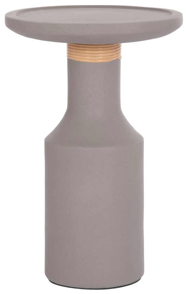 ΒΟΗΘΗΤΙΚΟ ΤΡΑΠΕΖΙ TRED(T) HM18169.03 FIBER CEMENT ΓΚΡΙ-ΦΥΣΙΚΟ RATTAN--Φ40x61Υεκ. - 0535723 - HM18169.03