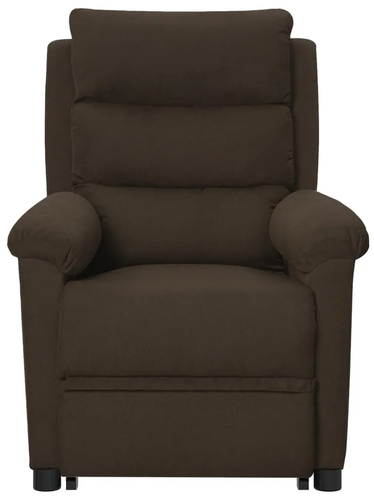 vidaXL Πολυθρόνα Μασάζ με Ανύψωση Σκούρο Καφέ Υφασμάτινη