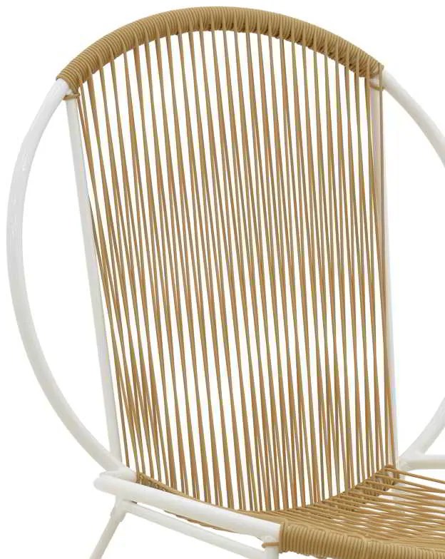 Καρέκλα Dapper pakoworld λευκό μέταλλο-pe φυσικό 64.5x74.5x76εκ