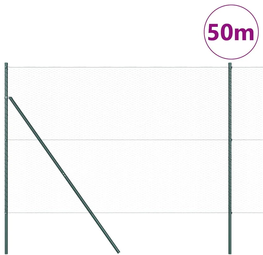 vidaXL Φράχτης με Στήλες. Γκρι 1.6 x 50 m Ατσάλι με επικάλυψη PVC