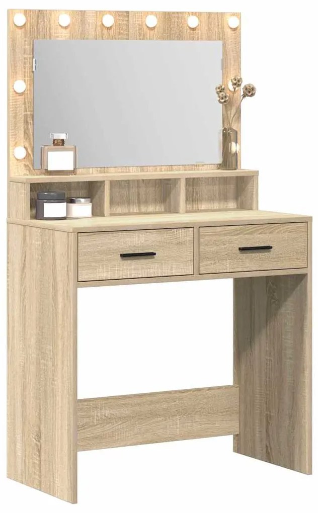 vidaXL Κομοδίνο Sonoma Δρυς 79 x 41 x 135 cm Επεξεργασμένο ξύλο