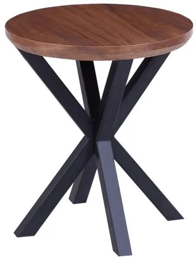 ΒΟΗΘΗΤΙΚΟ ΤΡΑΠΕΖΑΚΙ ΣΤΡΟΓΓΥΛΟ HM9473.02 MDF ΜΕ ΚΑΠΛΑΜΑ ΑΠΟ ΞΥΛΟ ΚΑΡΥΔΙΑΣ Φ50x55Yεκ.