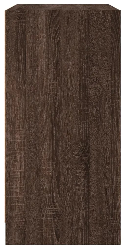vidaXL Βοηθητικό Ντουλάπι Καφέ Δρυς 68x37x75,5 εκ. Γυάλινες Πόρτες