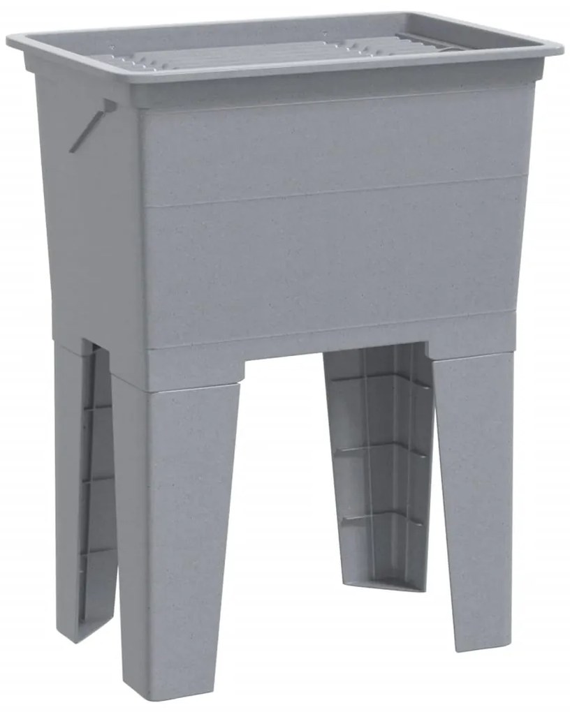 vidaXL Νιπτήρας Πλύσης Ρούχων Γκρι 59x41x75 εκ. από Ρητίνη