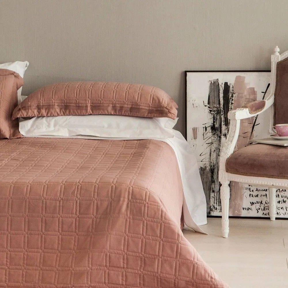 Κουβερλί Pleated (Σετ 3τμχ) Vintage Pink Aslanis Home Queen Size 240x260cm Microfiber