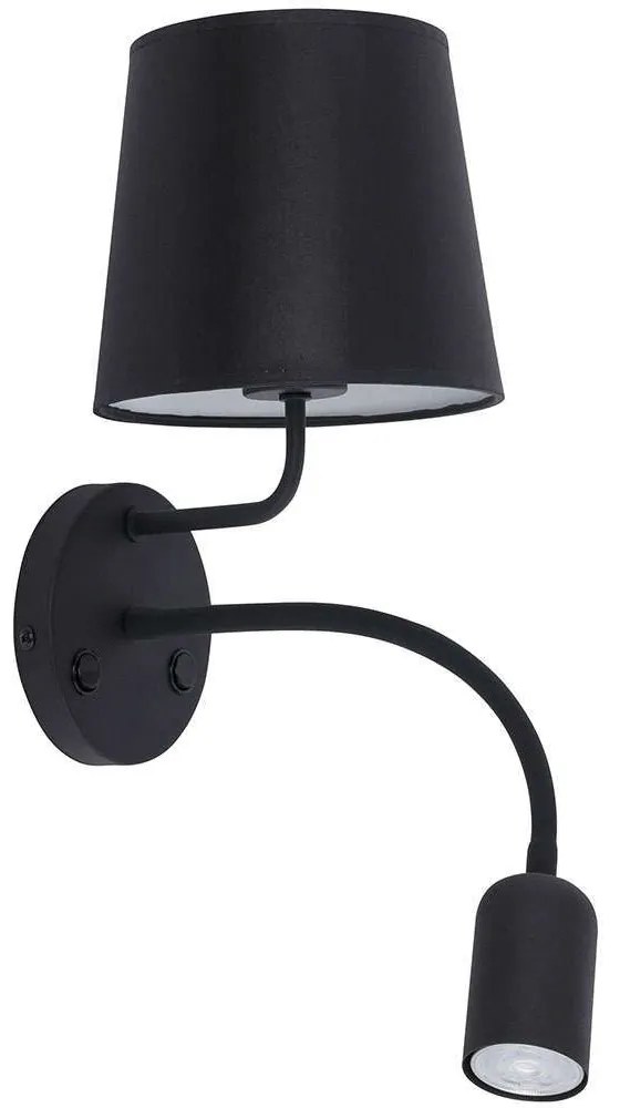 Φωτιστικό Τοίχου - Απλίκα Maja 2537 40x50cm 1xΕ27 15W &amp; 1xG10 10W Black TK Lighting