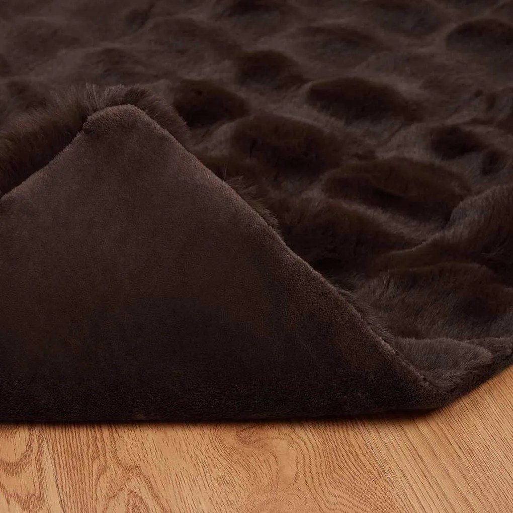 vidaXL Ψεύτικη κουβέρτα από κουνέλι Olite 4 pcs Καμηλοπάρδαλη