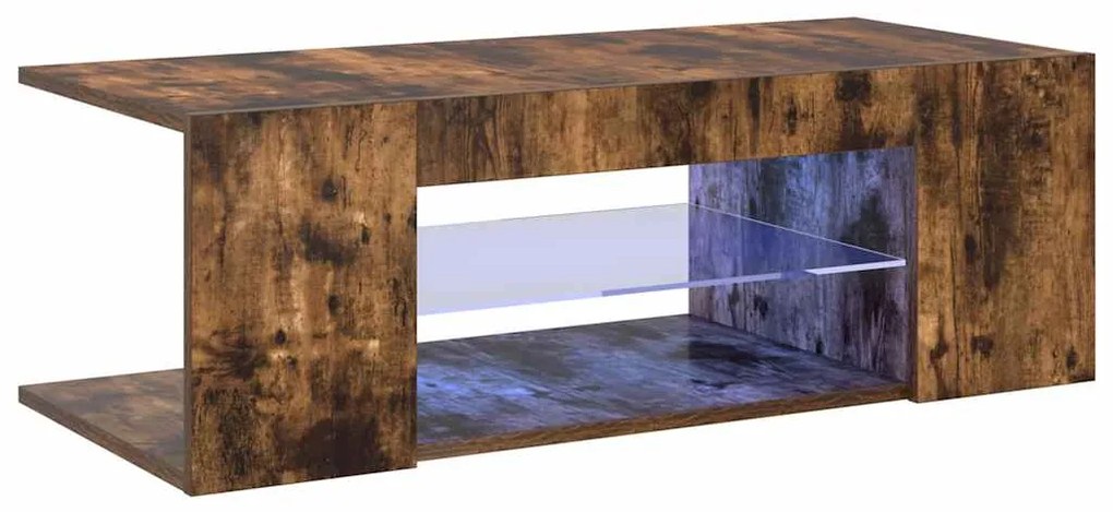 vidaXL Έπιπλο Τηλεόρασης με LED Καπνιστή Δρυς 90 x 39 x 30 εκ.