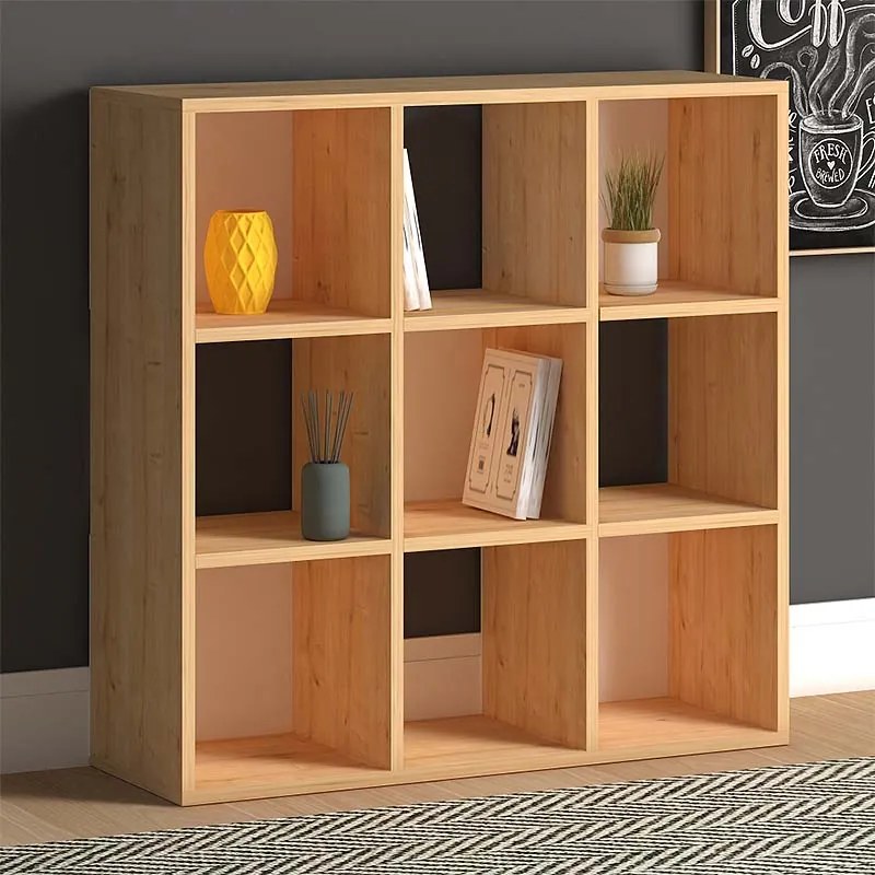 Βιβλιοθήκη Cube Megapap από μελαμίνη χρώμα oak 90x30x90εκ. - GP022-0035,3 - GP022-0035,3