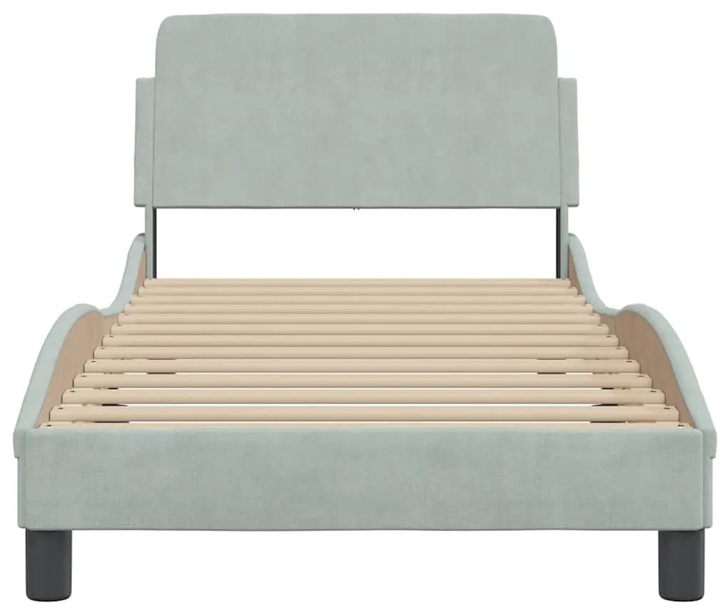 vidaXL Σκελετός Κρεβατιού Dover Αν. Γκρι 80x200 εκ. Βελούδινο