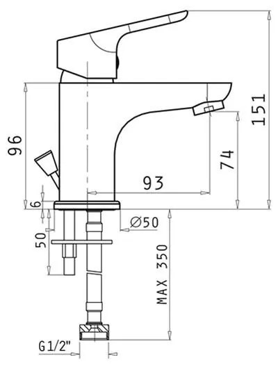 Μπαταρία νιπτήρα Tella Χρωμέ 5x10x15.1 εκ.