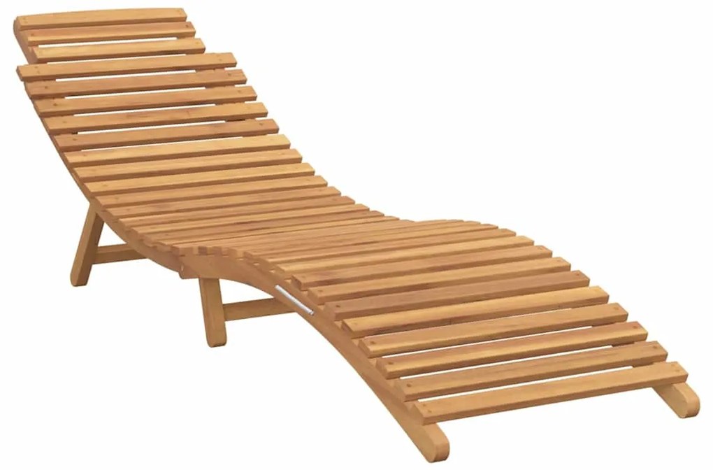 vidaXL Ξαπλώστρα Καφέ 184 x 55 x 59 εκ Στερεό Ξύλο Τίκ
