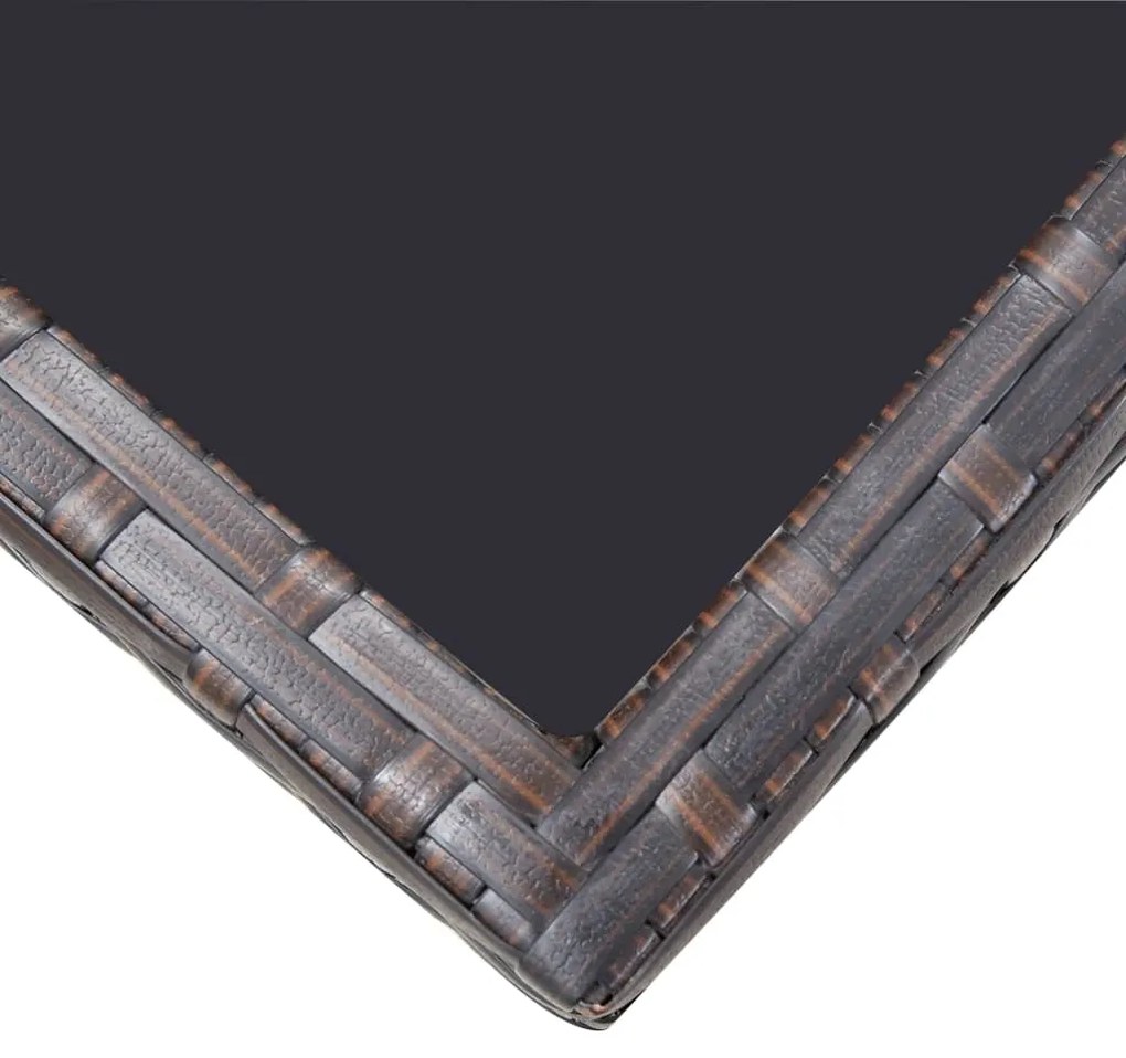 vidaXL Σετ Τραπεζαρίας Εξ. Χώρου 13 τεμ. Καφέ Συνθ. Ρατάν με Μαξιλάρια