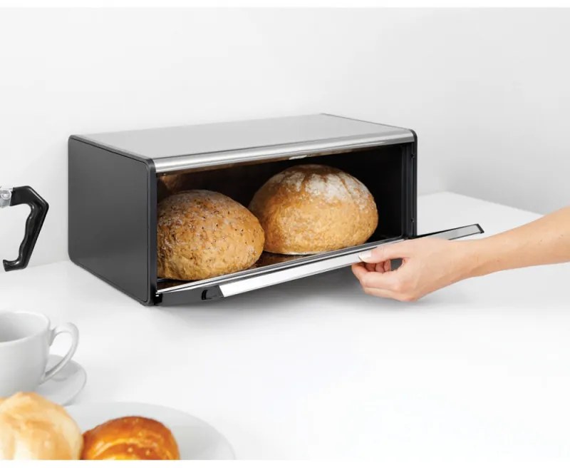Κουτί ψωμιού Brabantia Fall Front 646848, 18 l, 46,5x25 cm, Επιτοίχια τοποθέτηση, Inox