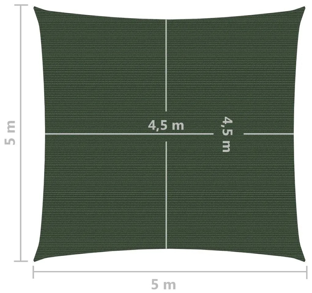 Πανί Σκίασης Σκούρο Πράσινο 5 x 5 μ. από HDPE 160 γρ./μ² - Πράσινο