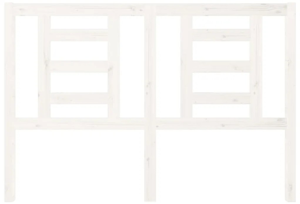 vidaXL Κεφαλάρι Κρεβατιού Λευκό 126 x 4 x 100 εκ. Μασίφ Ξύλο Πεύκου