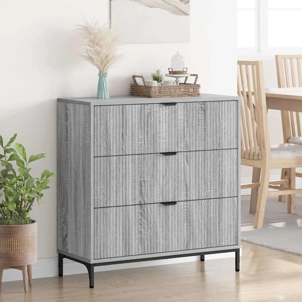vidaXL Πλαϊνό γραφείο Γκρι sonoma 79.5 x 33 x 82 εκ Επεξεργασμένο ξύλο