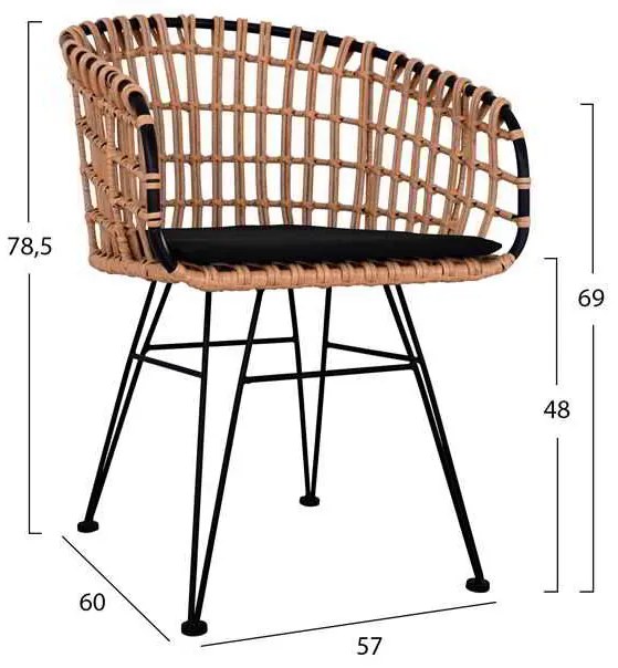 ΣΕΤ 4ΤΜΧ ΤΡΑΠΕΖΙ ΜΕ ΠΑΓΚΑΚΙ &amp; 2 ΠΟΛΥΘΡΟΝΕΣ ALLEGRA WICKER ΜΠΕΖ HM10600