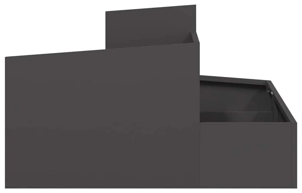 vidaXL Γλάστρα Κήπου Μαύρο 80 x 80 x 50 εκ. Κρύα έλαση από χάλυβα