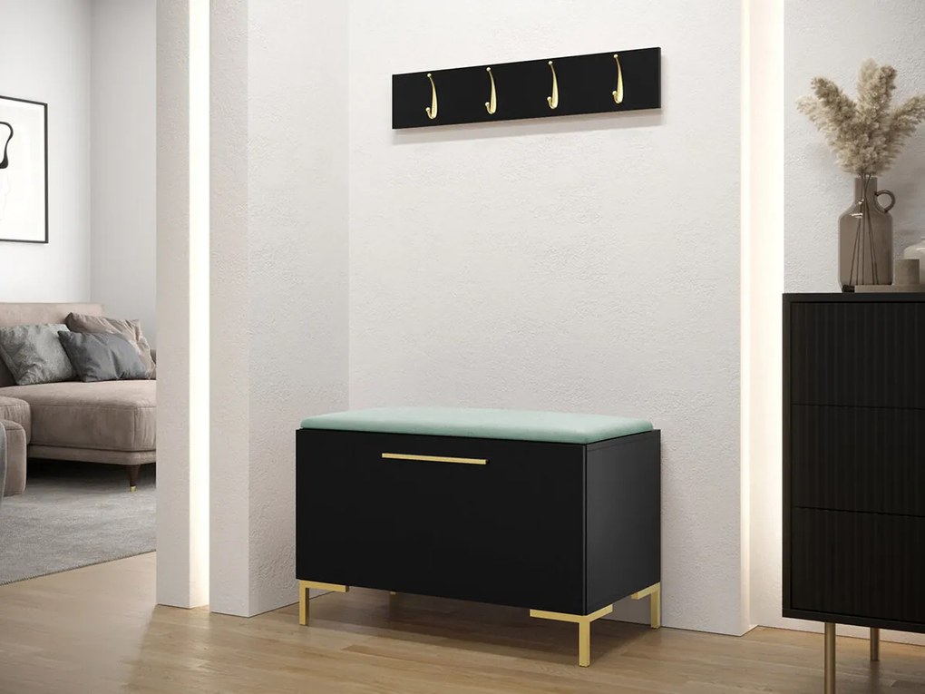 Σετ διαδρόμου Hartford F108, 84x44cm, 32 kg, Μαύρο, Πλαστικοποιημένη μοριοσανίδα, Ταπισερί, Τοίχου, Εντοιχισμένη | Epipla1.gr